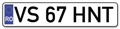 Placuta inmatriculare numar auto  VS-67-HNT, VS 67 HNT, VS67HNT