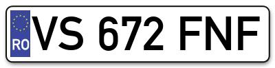 Placuta inmatriculare numar auto  VS-672-FNF, VS 672 FNF, VS672FNF