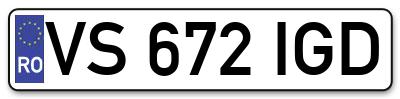 Placuta inmatriculare numar auto  VS-672-IGD, VS 672 IGD, VS672IGD