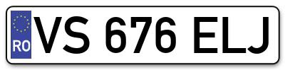 Placuta inmatriculare numar auto  VS-676-ELJ, VS 676 ELJ, VS676ELJ