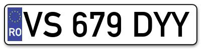 Placuta inmatriculare numar auto  VS-679-DYY, VS 679 DYY, VS679DYY