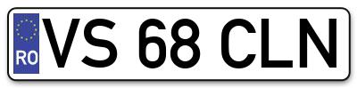 Placuta inmatriculare numar auto  VS-68-CLN, VS 68 CLN, VS68CLN