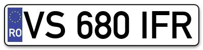 Placuta inmatriculare numar auto  VS-680-IFR, VS 680 IFR, VS680IFR