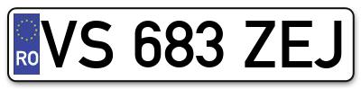 Placuta inmatriculare numar auto  VS-683-ZEJ, VS 683 ZEJ, VS683ZEJ