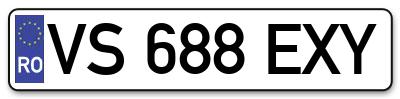 Placuta inmatriculare numar auto  VS-688-EXY, VS 688 EXY, VS688EXY