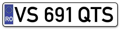Placuta inmatriculare numar auto  VS-691-QTS, VS 691 QTS, VS691QTS