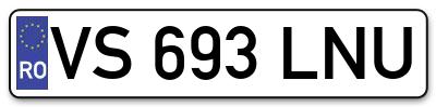 Placuta inmatriculare numar auto  VS-693-LNU, VS 693 LNU, VS693LNU