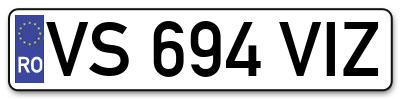 Placuta inmatriculare numar auto  VS-694-VIZ, VS 694 VIZ, VS694VIZ