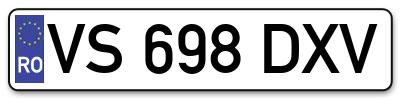 Placuta inmatriculare numar auto  VS-698-DXV, VS 698 DXV, VS698DXV