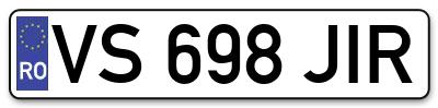 Placuta inmatriculare numar auto  VS-698-JIR, VS 698 JIR, VS698JIR
