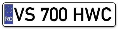 Placuta inmatriculare numar auto  VS-700-HWC, VS 700 HWC, VS700HWC