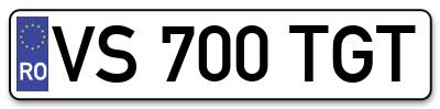 Placuta inmatriculare numar auto  VS-700-TGT, VS 700 TGT, VS700TGT