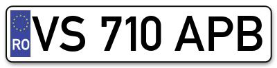 Placuta inmatriculare numar auto  VS-710-APB, VS 710 APB, VS710APB