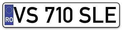 Placuta inmatriculare numar auto  VS-710-SLE, VS 710 SLE, VS710SLE