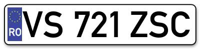 Placuta inmatriculare numar auto  VS-721-ZSC, VS 721 ZSC, VS721ZSC