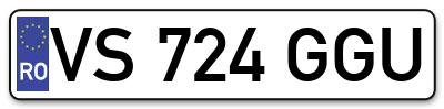Placuta inmatriculare numar auto  VS-724-GGU, VS 724 GGU, VS724GGU
