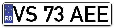Placuta inmatriculare numar auto  VS-73-AEE, VS 73 AEE, VS73AEE