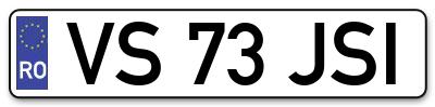 Placuta inmatriculare numar auto  VS-73-JSI, VS 73 JSI, VS73JSI