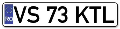 Placuta inmatriculare numar auto  VS-73-KTL, VS 73 KTL, VS73KTL