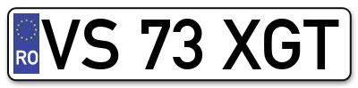 Placuta inmatriculare numar auto  VS-73-XGT, VS 73 XGT, VS73XGT