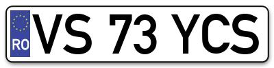 Placuta inmatriculare numar auto  VS-73-YCS, VS 73 YCS, VS73YCS