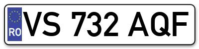 Placuta inmatriculare numar auto  VS-732-AQF, VS 732 AQF, VS732AQF