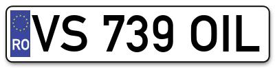 Placuta inmatriculare numar auto  VS-739-OIL, VS 739 OIL, VS739OIL