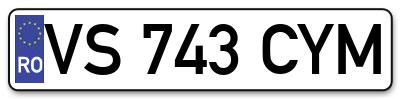Placuta inmatriculare numar auto  VS-743-CYM, VS 743 CYM, VS743CYM