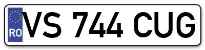 Placuta inmatriculare numar auto  VS-744-CUG, VS 744 CUG, VS744CUG