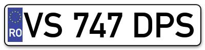 Placuta inmatriculare numar auto  VS-747-DPS, VS 747 DPS, VS747DPS