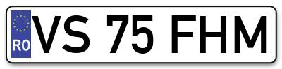 Placuta inmatriculare numar auto  VS-75-FHM, VS 75 FHM, VS75FHM