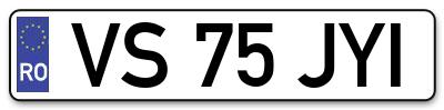 Placuta inmatriculare numar auto  VS-75-JYI, VS 75 JYI, VS75JYI