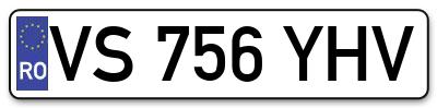 Placuta inmatriculare numar auto  VS-756-YHV, VS 756 YHV, VS756YHV