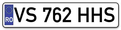 Placuta inmatriculare numar auto  VS-762-HHS, VS 762 HHS, VS762HHS
