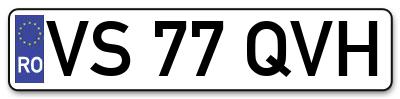 Placuta inmatriculare numar auto  VS-77-QVH, VS 77 QVH, VS77QVH