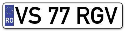 Placuta inmatriculare numar auto  VS-77-RGV, VS 77 RGV, VS77RGV
