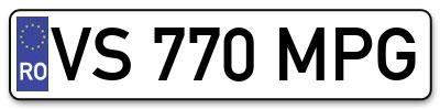 Placuta inmatriculare numar auto  VS-770-MPG, VS 770 MPG, VS770MPG