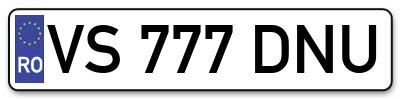 Placuta inmatriculare numar auto  VS-777-DNU, VS 777 DNU, VS777DNU