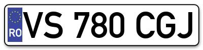 Placuta inmatriculare numar auto  VS-780-CGJ, VS 780 CGJ, VS780CGJ
