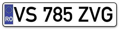 Placuta inmatriculare numar auto  VS-785-ZVG, VS 785 ZVG, VS785ZVG