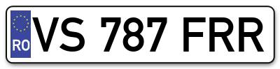 Placuta inmatriculare numar auto  VS-787-FRR, VS 787 FRR, VS787FRR
