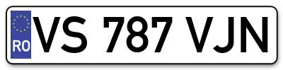 Placuta inmatriculare numar auto  VS-787-VJN, VS 787 VJN, VS787VJN