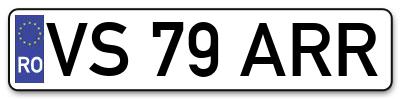 Placuta inmatriculare numar auto  VS-79-ARR, VS 79 ARR, VS79ARR