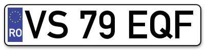 Placuta inmatriculare numar auto  VS-79-EQF, VS 79 EQF, VS79EQF