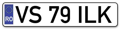 Placuta inmatriculare numar auto  VS-79-ILK, VS 79 ILK, VS79ILK