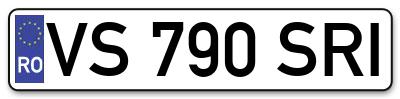 Placuta inmatriculare numar auto  VS-790-SRI, VS 790 SRI, VS790SRI