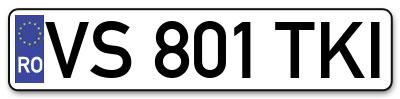 Placuta inmatriculare numar auto  VS-801-TKI, VS 801 TKI, VS801TKI