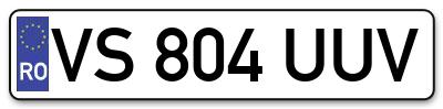 Placuta inmatriculare numar auto  VS-804-UUV, VS 804 UUV, VS804UUV