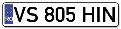 Placuta inmatriculare numar auto  VS-805-HIN, VS 805 HIN, VS805HIN