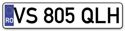 Placuta inmatriculare numar auto  VS-805-QLH, VS 805 QLH, VS805QLH